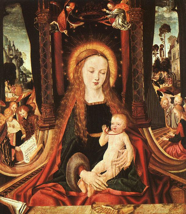 MASTER of the Aix-en-Chapel Altarpiece Madonna and Child sg Sweden oil painting art